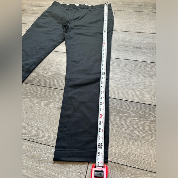 Banana Republic Pants Men 32x32 Black Fulton Chino Flat Front Classiccore Preppy - Picture 2 of 11